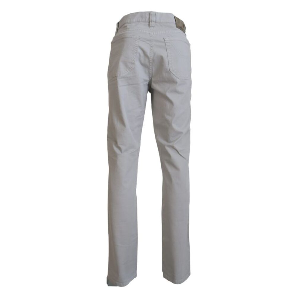 Jeckerson Gray Cotton Tapered Men Casual Men's Pants